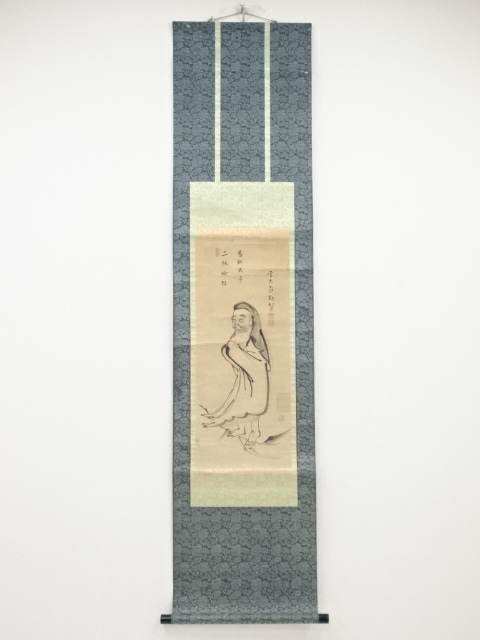 JAPANESE HANGING SCROLL / HAND PAINTED / DARUMA